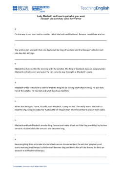 Lady Macbeth and how to get what you want Macbeth plot summary