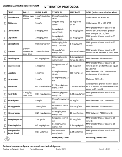 iv titration protocols - Western Maryland Health System