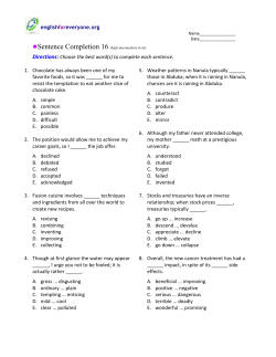 Sentence Completion 16