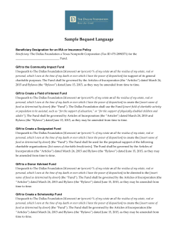 Sample Bequest Language
