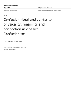 Confucian ritual and solidarity: physicality, meaning, and connection