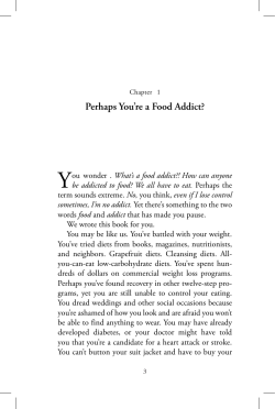Perhaps You`re a Food Addict? - Food Addicts In Recovery