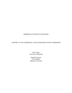Discussion Paper - The Aboriginal Justice Implementation
