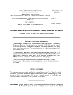 Conceptual Models for the Southern Hemisphere (CM4SH)