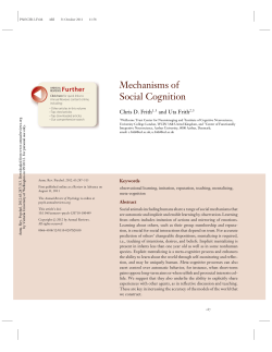 Mechanisms of Social Cognition