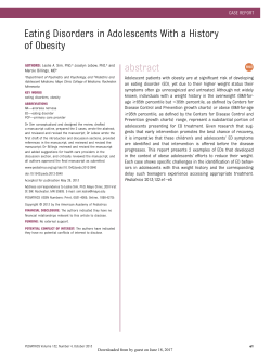 Eating Disorders in Adolescents With a History of