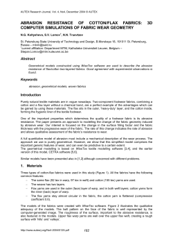 abrasion resistance of cotton/flax fabrics