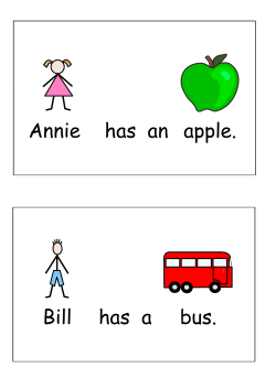 Annie has an apple. Bill has a bus.