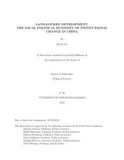 land-locked development: the local political economy of institutional
