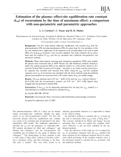 Estimation of the plasma&ndash;effect-site equilibration rate constant (ke0