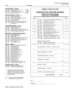 ASSOCIATE OF APPLIED SCIENCE Electrical Technology