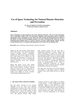 Use of Space Technology for Natural Disaster Detection