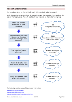 Group 0 research - Teachit Science