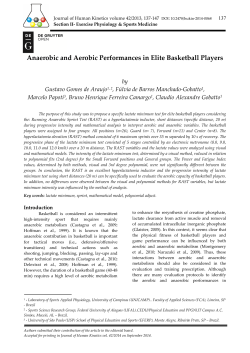 Anaerobic and Aerobic Performances in Elite Basketball Players