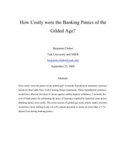 How Costly were the Banking Panics of the Gilded