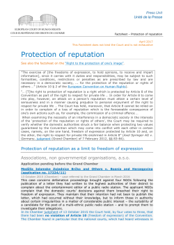 Protection of reputation - European Court of Human Rights