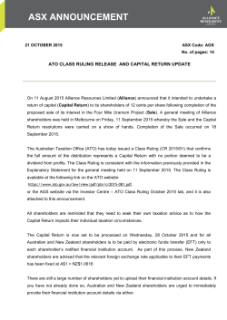 ATO Class Ruling Release and Capital Return