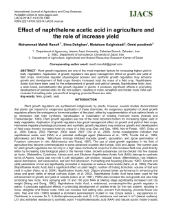 Effact of naphthalene acetic acid in agriculture and the role of
