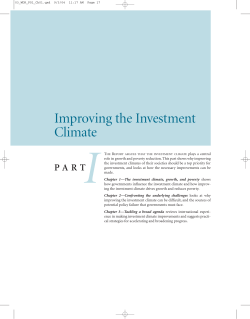Improving the Investment Climate