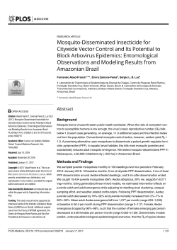 Mosquito-Disseminated Insecticide for Citywide - Arca