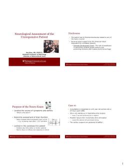 1 Neurological Assessment of the Unresponsive Patient