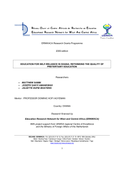 Education for self-reliance in Ghana