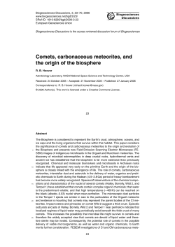 Comets, carbonaceous meteorites, and the origin of the biosphere