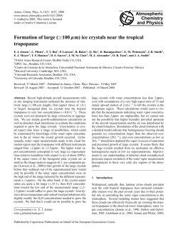 Formation of large (≃100 &mu;m ice crystals near the tropical tropopause