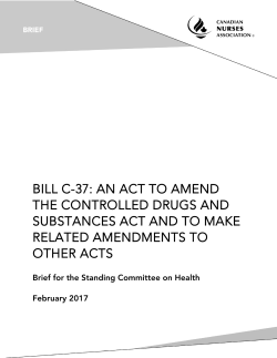 Brief to the standing committee on health re Bill C-37