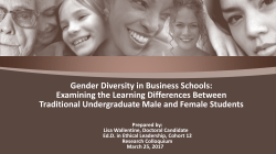 Gender Diversity in Business Schools: Examining the Learning