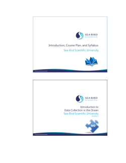 Introduction: Oceanographic Parameters - Sea