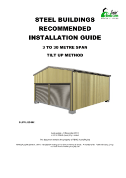 Steel buildings recommended installation guide &ndash; tilt up method