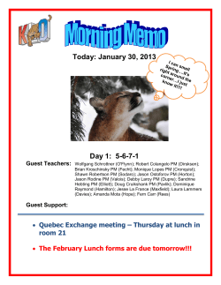 January 30 - KLO Middle School