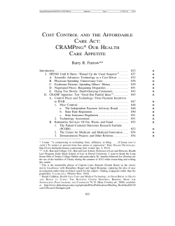 Cost Control and the Affordable Care Act: CRAMPing Our Health