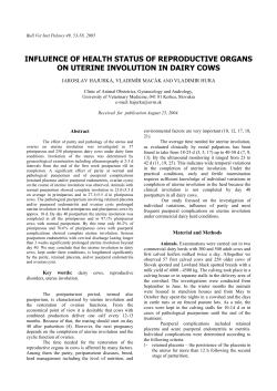 influence of health status of reproductive organs on uterine