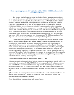 Memo regarding proposed ART legislation entitled &ldquo;Rights of