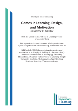 Games in Learning, Design, and Motivation