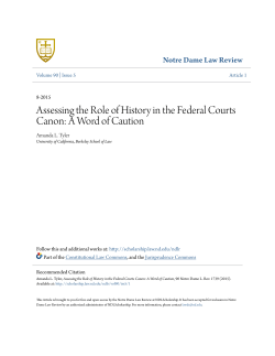 Assessing the Role of History in the Federal Courts Canon: A Word