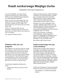 Diabetes During Pregnancy - Somali