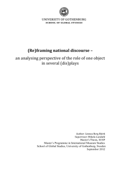 (Re)framing national discourse &ndash; an analysing perspective