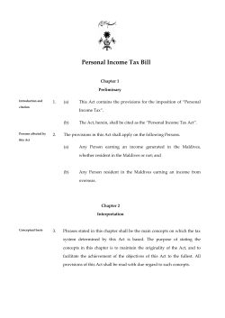 Personal Income Tax Bill - Maldives Inland Revenue Authority