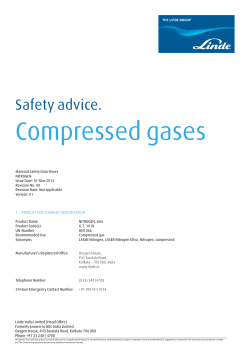 Compressed gases - Linde Industrial Gases