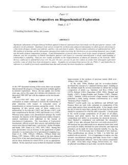 New Perspectives on Biogeochemical Exploration