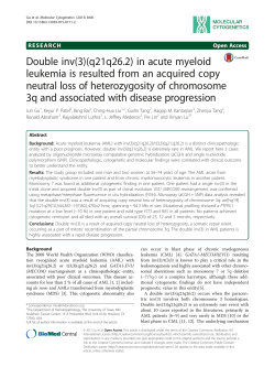 Double inv(3)(q21q26.2) in acute myeloid leukemia is resulted from