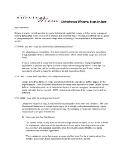 Dehydrated Dinners: Step by Step