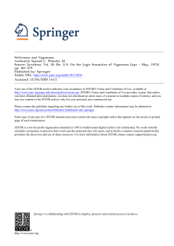 Reference and Vagueness - University of Connecticut