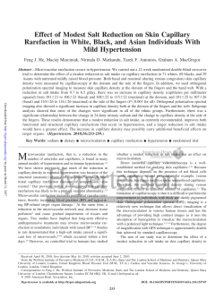 Effect of Modest Salt Reduction on Skin Capillary Rarefaction in