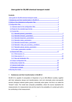 User-guide for SILAM chemical transport model