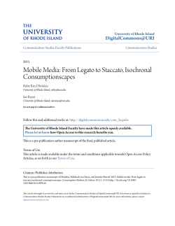 From Legato to Staccato, Isochronal Consumptionscapes