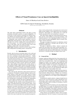 Effects of Visual Prominence Cues on Speech Intelligibility